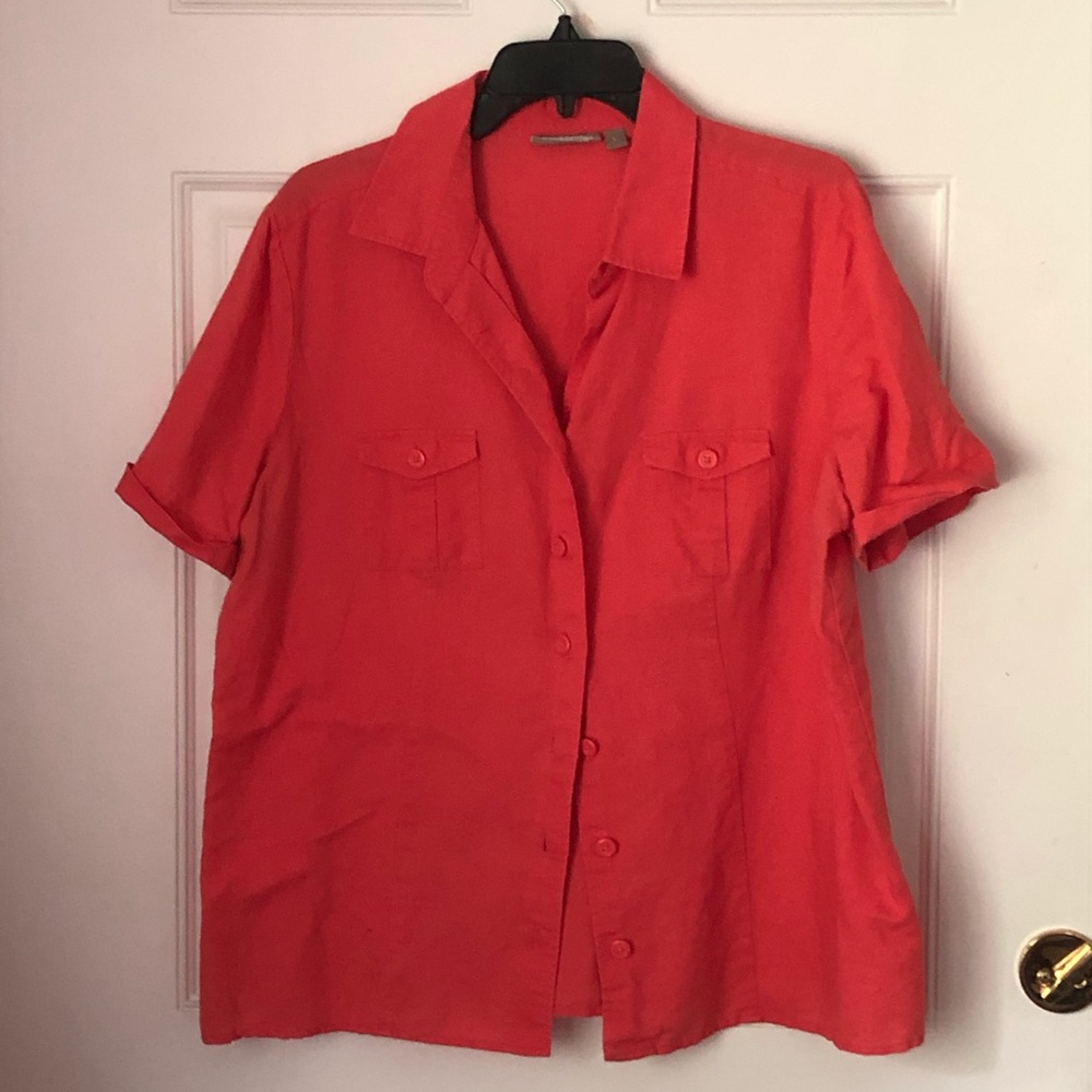 Burnt Orange Button-up Top